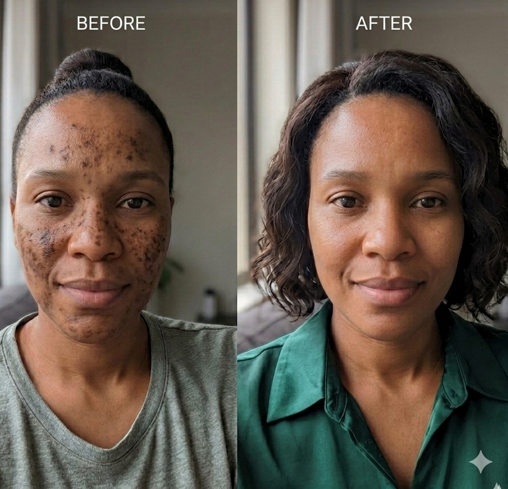 Hero — before and after