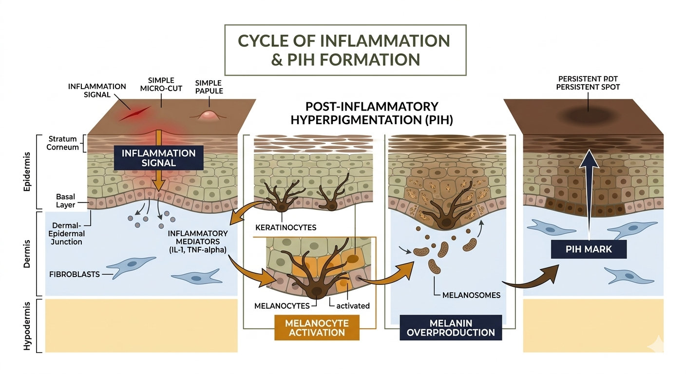 Skin diagram — inflammation cycle